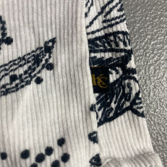 JASMINE KC Tank Top Floral Beaded Sequin Ribbed Stretchy Womens S White Black - Picture 6 of 9